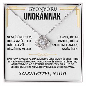 Gyönyörű unokámnak - 14K fehér arany nyaklánc cirkónia kristályokkal ORIANA