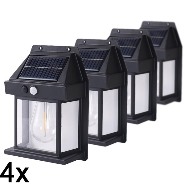 4x Napelemes kültéri lámpa – nincs szükség vezetékezésre | FLUXLAMP