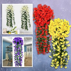 Valósághű mesterséges lógó virágok csokorban | HANGROSE