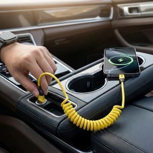 4 az 1-ben visszahúzható töltőkábel - 65W, 1.5 m, USB-C + Lightning | SPRINTCHARG